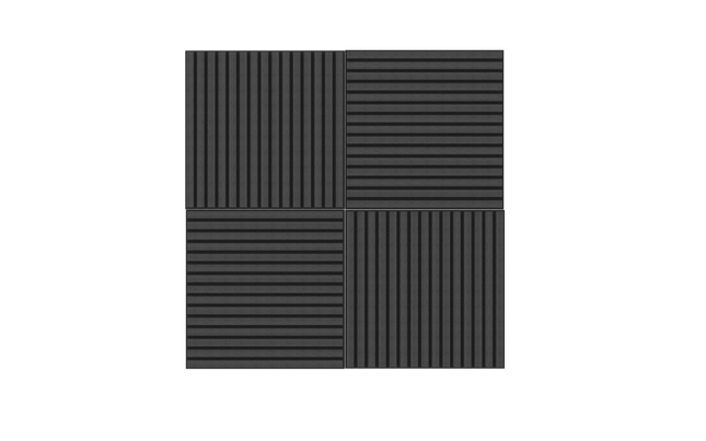 Akupanel Eiken Zwart 60 x 60 cm Lattenwand Akoestische wandpanelen